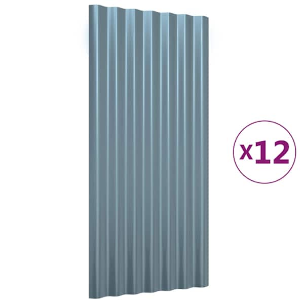 vidaXL katusepaneelid 36 tk, galvaniseeritud teras, hall, 80 x 36 cm