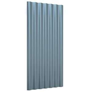 vidaXL Dachpaneele 12 Stk. Pulverbeschichteter Stahl Grau 80x36 cm