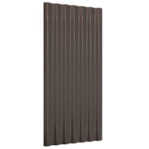 vidaXL 12 db barna horganyzott ac&eacute;l tetőpanel 80x36 cm