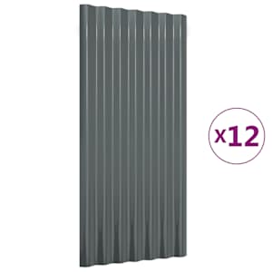 Střešní panely 12 ks pozinkovaná ocel antracit 80 x 36 cm - obrázek 2