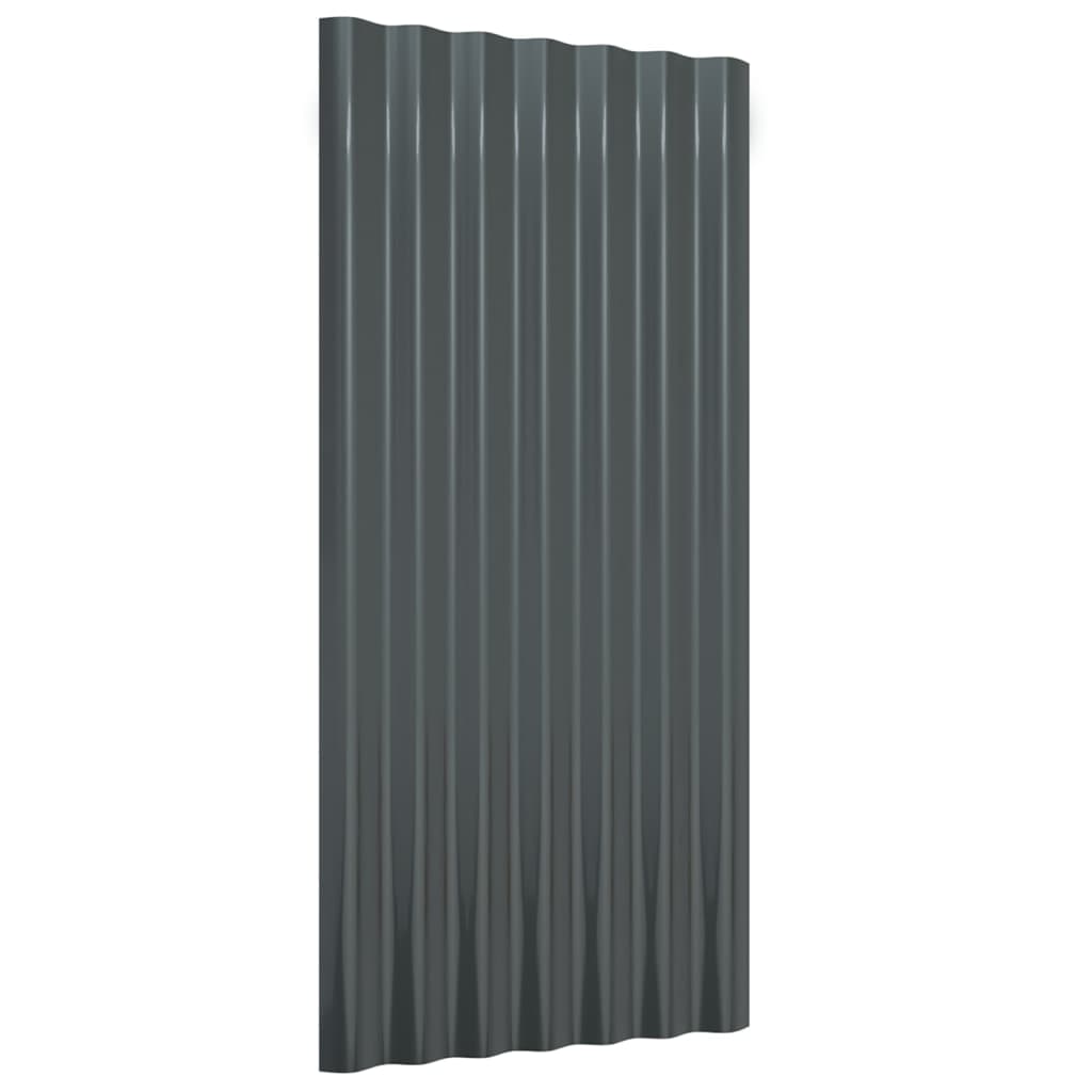 vidaXL Dakpanelen 12 st 80x36 cm gepoedercoat staal antracietkleurig