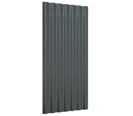 vidaXL tagplader 12 stk. 80x36 cm pulverlakeret stål antracitgrå
