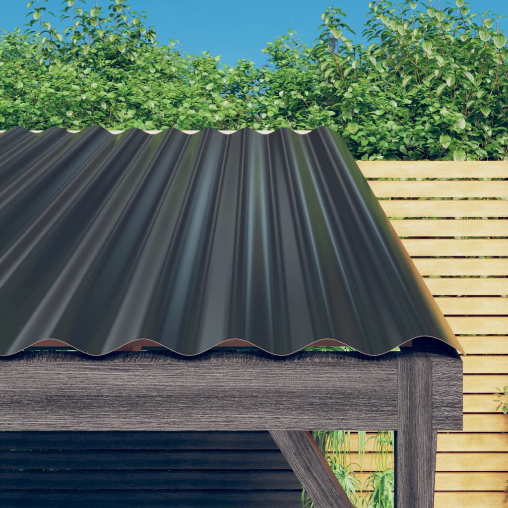 vidaXL Panouri de acoperiș 12 buc. oțel vopsit antracit 80x36 cm