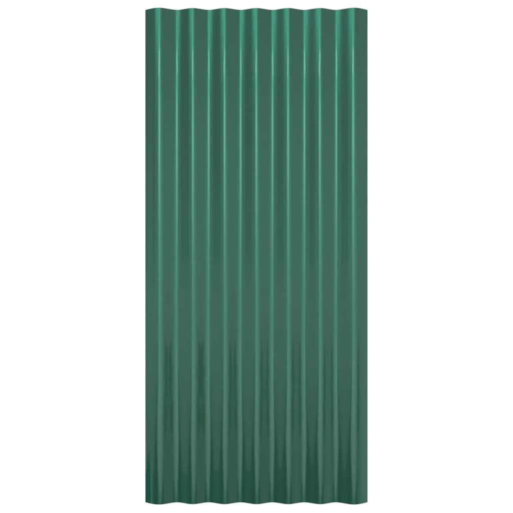 Střešní panely 36 ks práškově lakovaná ocel zelené 80 x 36 cm