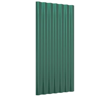 vidaXL Panouri de acoperiș 36 buc. oțel galvanizat verde 80x36 cm