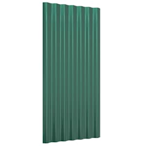 vidaXL Panouri de acoperiș 36 buc. oțel galvanizat verde 80x36 cm