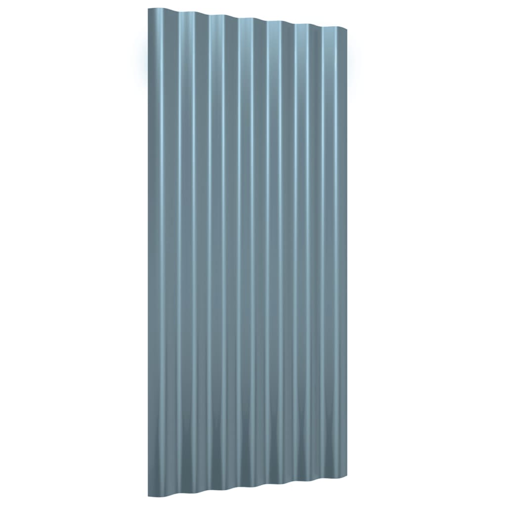 vidaXL Dakpanelen 36 st 80x36 cm gepoedercoat staal grijs afbeelding