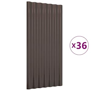 Střešní panely 36 ks pozinkovaná ocel hnědé 80 x 36 cm - obrázek 2