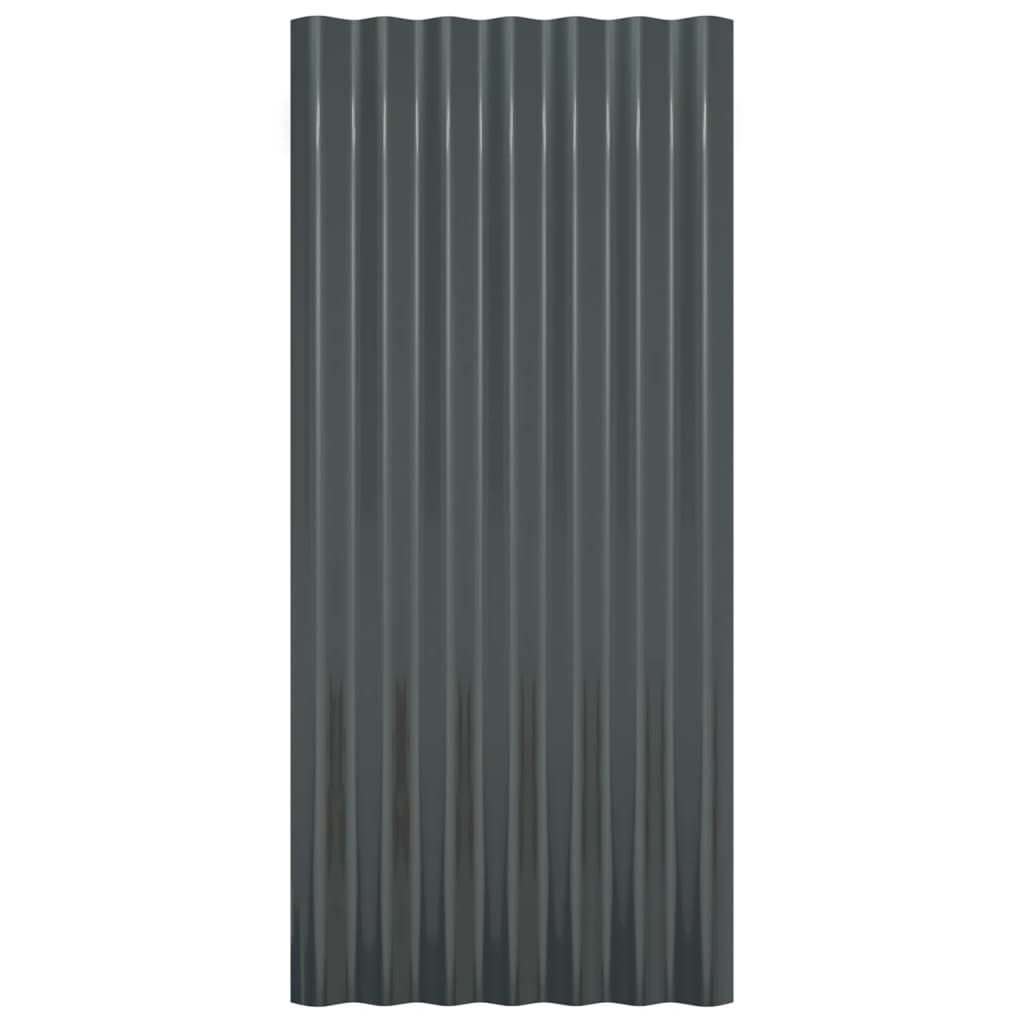 Střešní panely 36 ks práškově lakovaná ocel antracit 80 x 36 cm