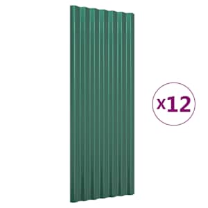 Střešní panely 12 ks pozinkovaná ocel zelené 100 x 36 cm - obrázek 2