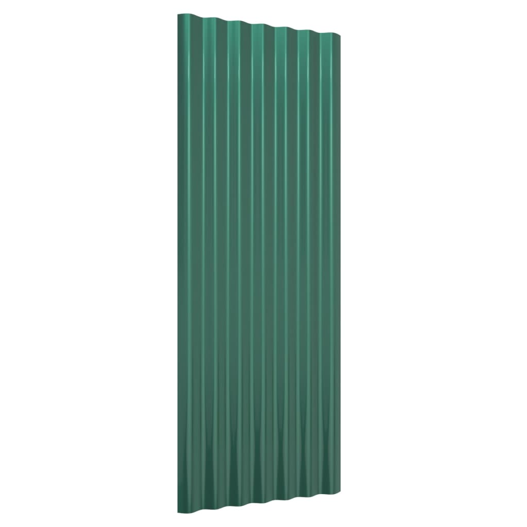  Strešné panely 12 ks práškovaná oceľ zelená 100x36 cm