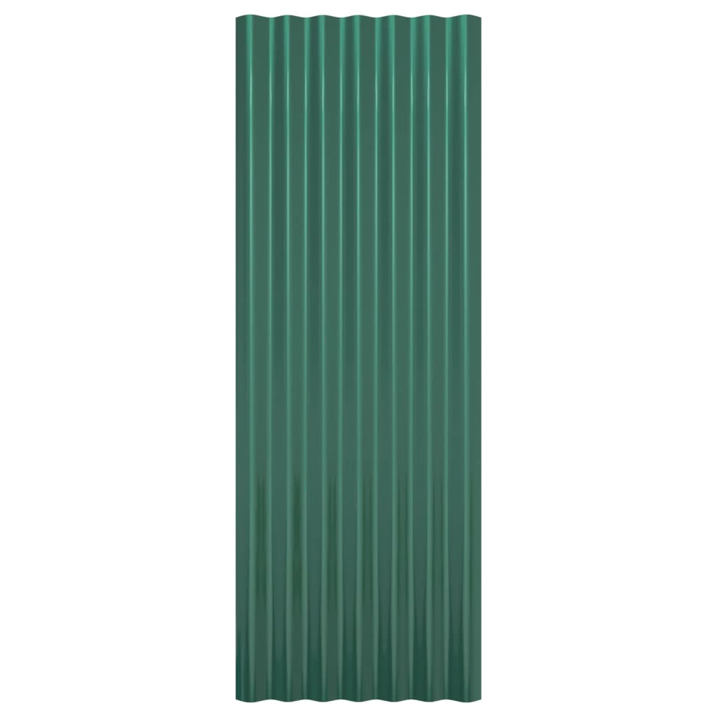  Strešné panely 12 ks práškovaná oceľ zelená 100x36 cm