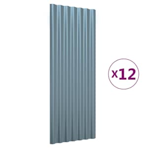 Střešní panely 12 ks pozinkovaná ocel šedé 100 x 36 cm - obrázek 2