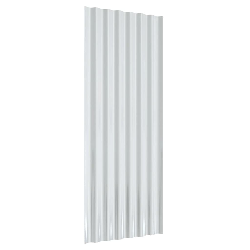 Střešní panely 12 ks práškově lakovaná ocel šedé 100 x 36 cm