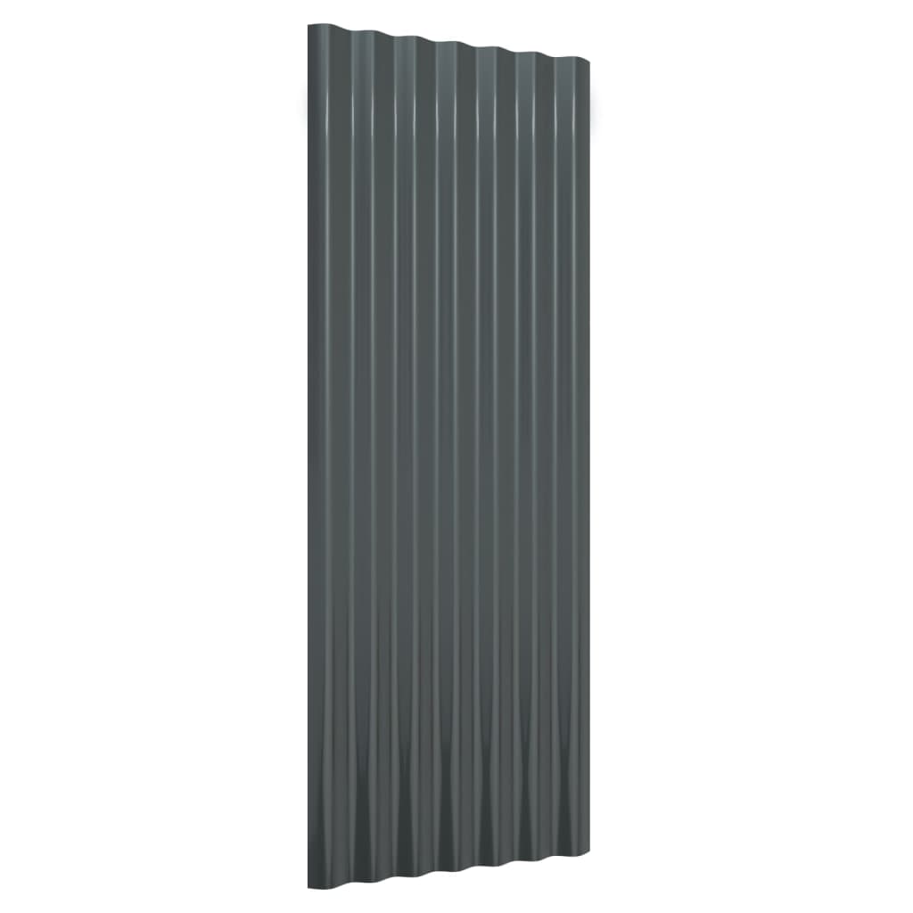 Střešní panely 12 ks práškově lakovaná ocel antracit 100x36 cm