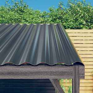 Strešne plošče 12 kos cinkano jeklo antracit 100x36 cm
