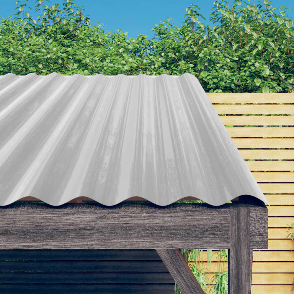 Dachpaneele 12 Stk. Pulverbeschichteter Stahl Silbern 100x36 cm | Stepinfit