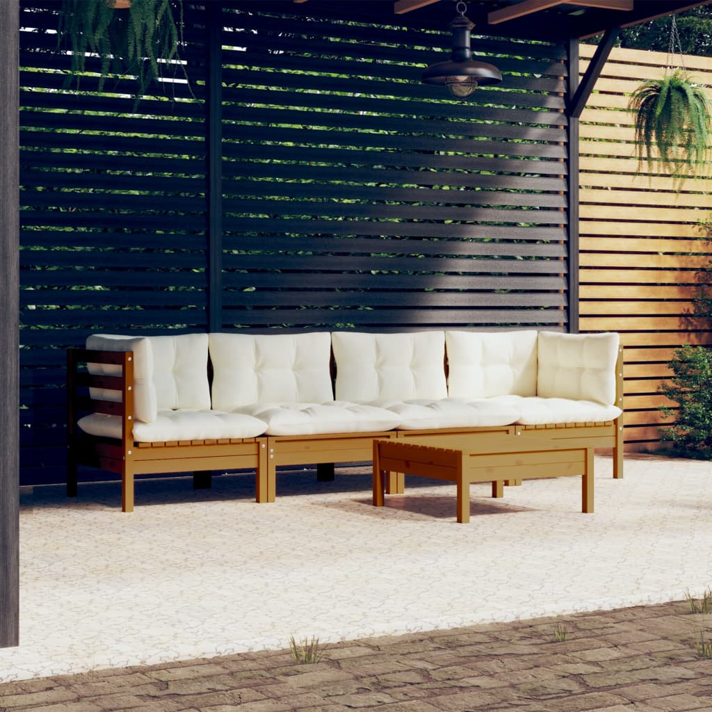 5-tlg. Garten-Lounge-Set mit Kissen Kiefer Massivholz kaufen