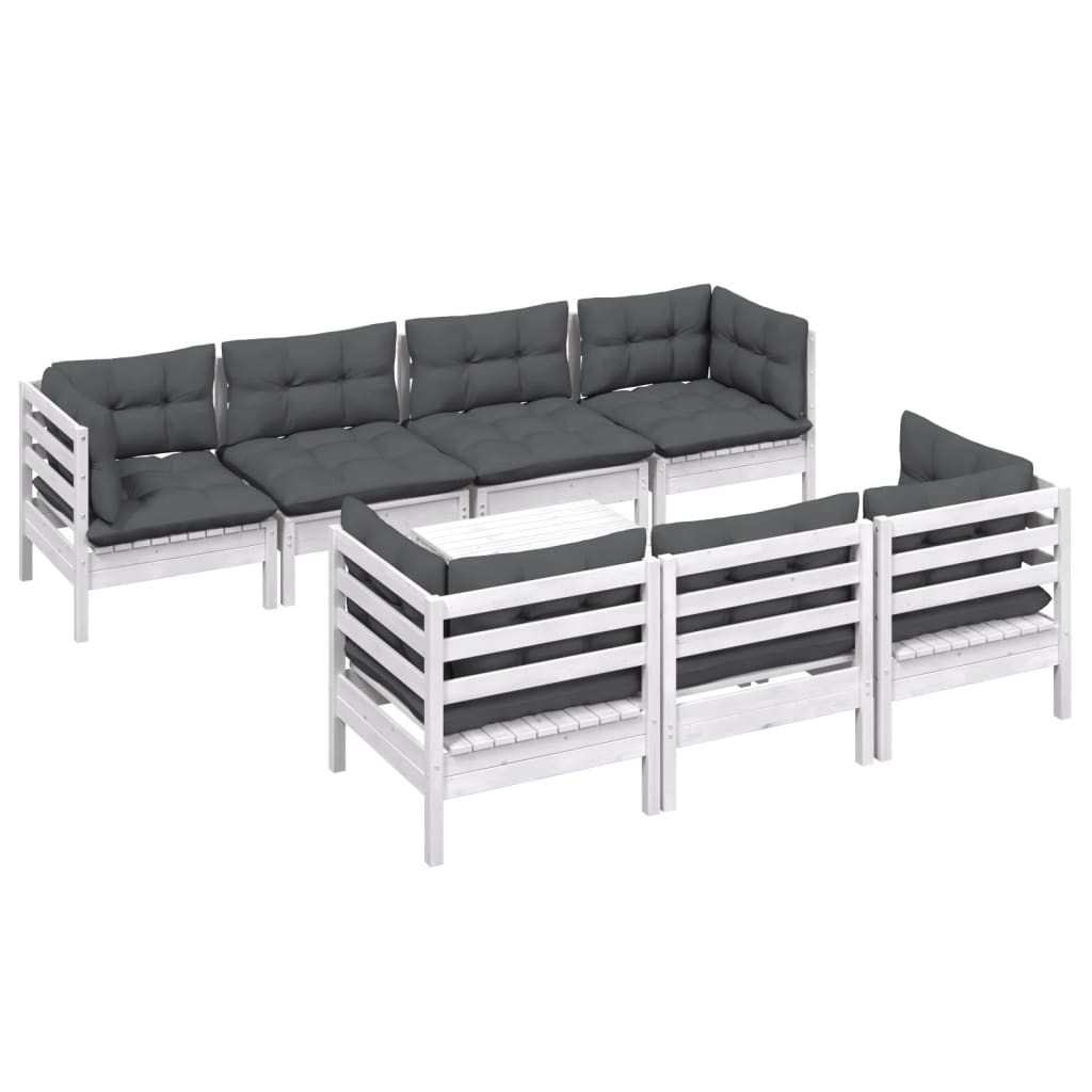 

vidaXL 8-delige Loungeset met kussens massief grenenhout