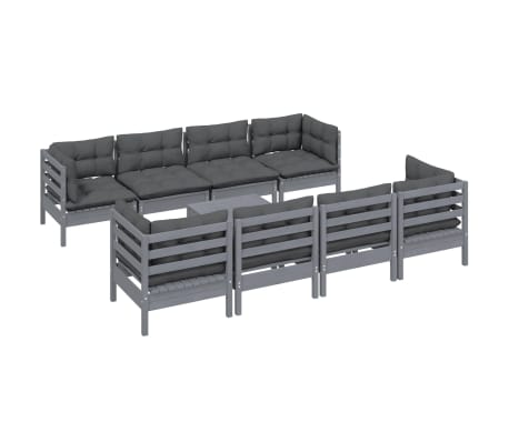 vidaXL &Sigma;&alpha;&lambda;ό&nu;&iota; &Kappa;ή&pi;&omicron;&upsilon; 9 &Tau;&epsilon;&mu;&alpha;&chi;ί&omega;&nu; &alpha;&pi;ό &Mu;&alpha;&sigma;ί&phi; &Xi;ύ&lambda;&omicron; &Pi;&epsilon;ύ&kappa;&omicron;&upsilon; &mu;&epsilon; &Mu;&alpha;&xi;&iota;&lambda;ά&rho;&iota;&alpha;