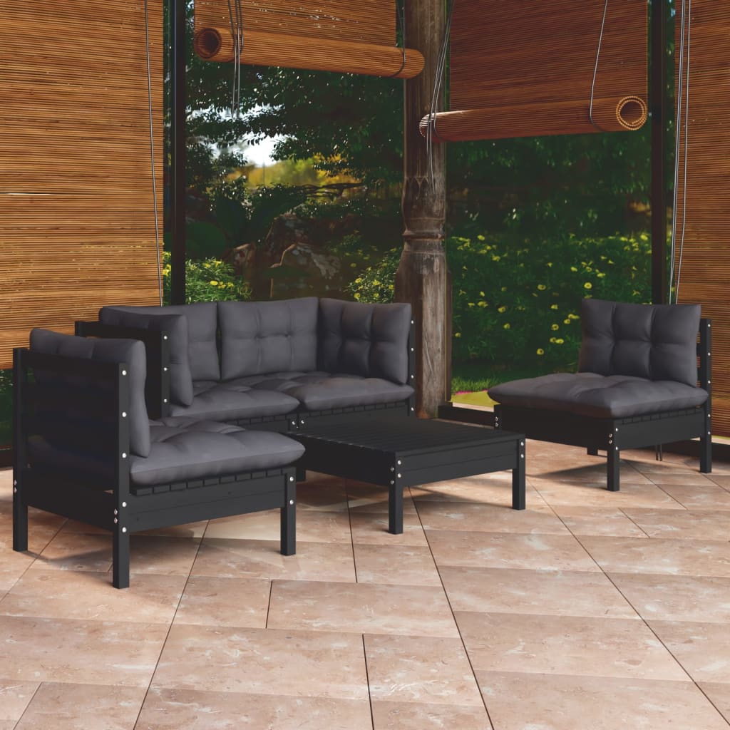 vidaXL 5-tlg. Garten-Lounge-Set mit Kissen Kiefer Massivholz