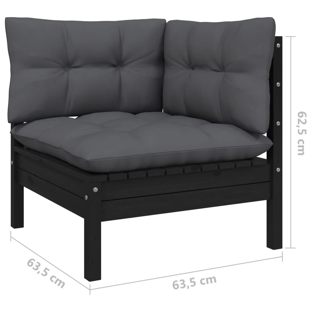 Set mobilier de grădină cu perne, 6 piese, lemn masiv de pin