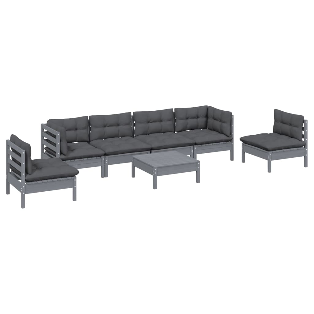 

vidaXL 7-delige Loungeset met kussens massief grenenhout
