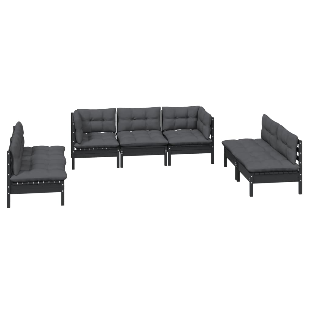 

vidaXL 7-delige Loungeset met kussens massief grenenhout