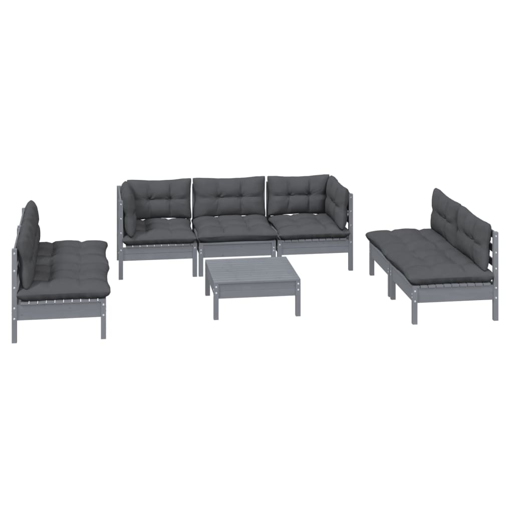 

vidaXL 8-delige Loungeset met kussens massief grenenhout