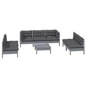 vidaXL Sodo komplektas su pagalvėlėmis, 8 dalių, pu&scaron;ies masyvas