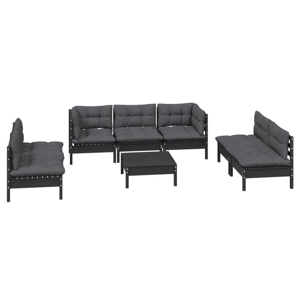

vidaXL 8-delige Loungeset met kussens massief grenenhout