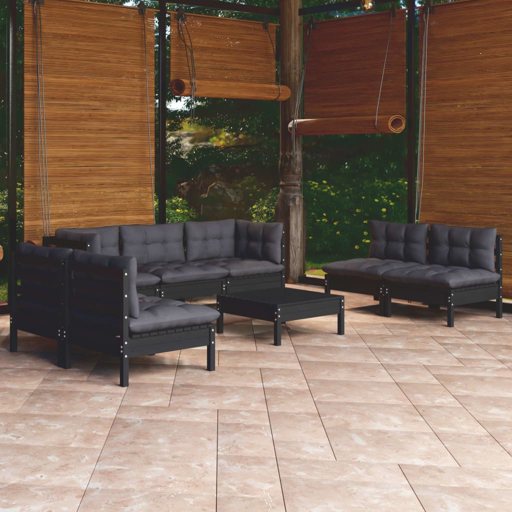 vidaXL 8-tlg. Garten-Lounge-Set mit Kissen Massivholz Kiefer