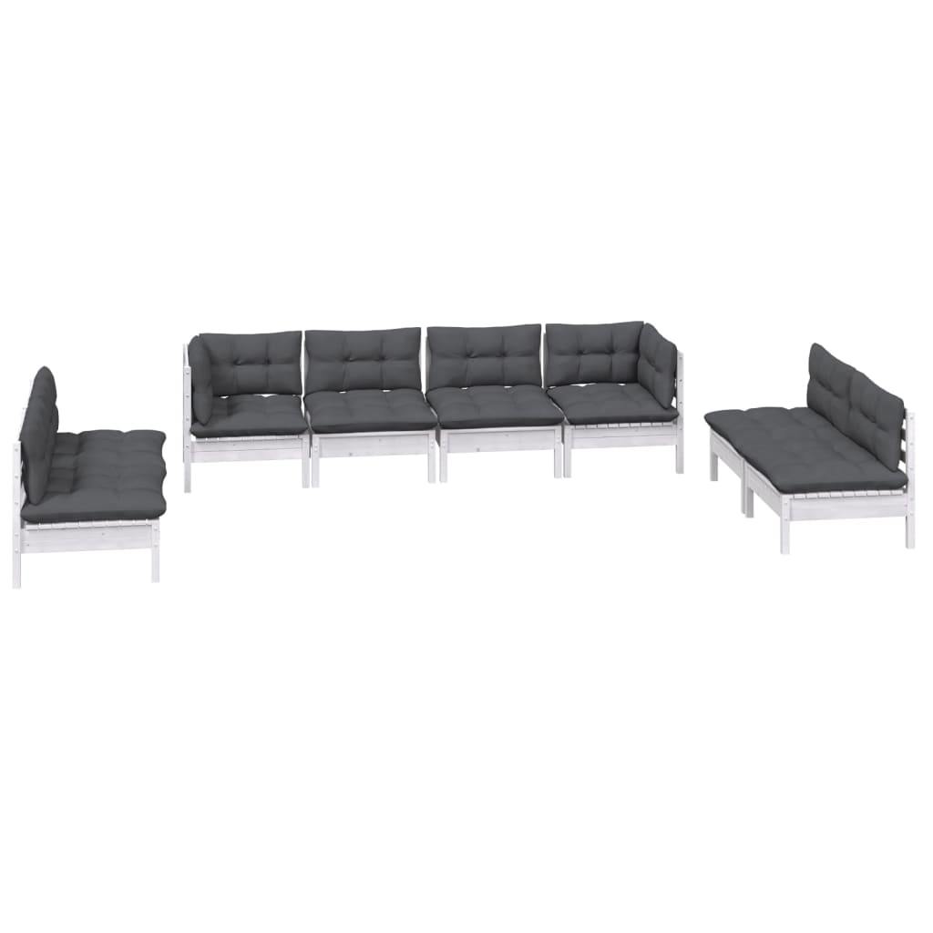 

vidaXL 8-delige Loungeset met kussens massief grenenhout