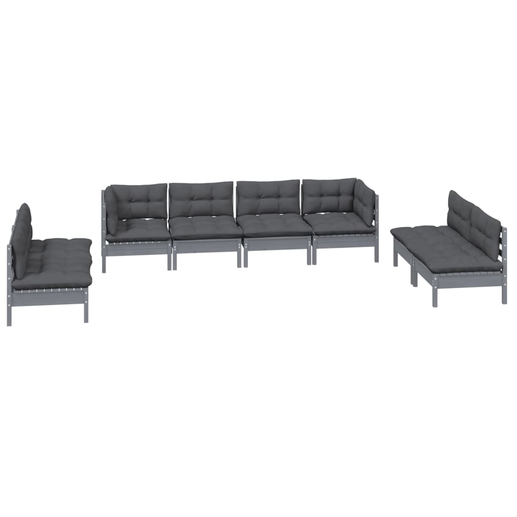 

vidaXL 8-delige Loungeset met kussens massief grenenhout