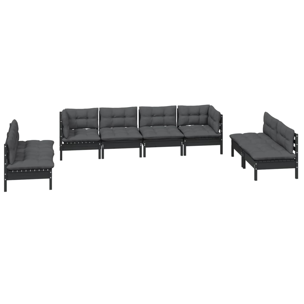 

vidaXL 8-delige Loungeset met kussens massief grenenhout