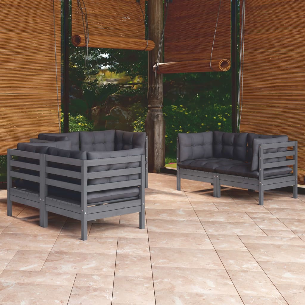 vidaXL Set mobilier grădină cu perne, 6 piese, lemn masiv pin vidaxl.ro