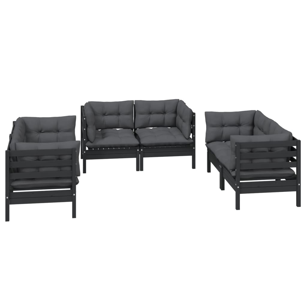 

vidaXL 6-delige Loungeset met kussens massief grenenhout