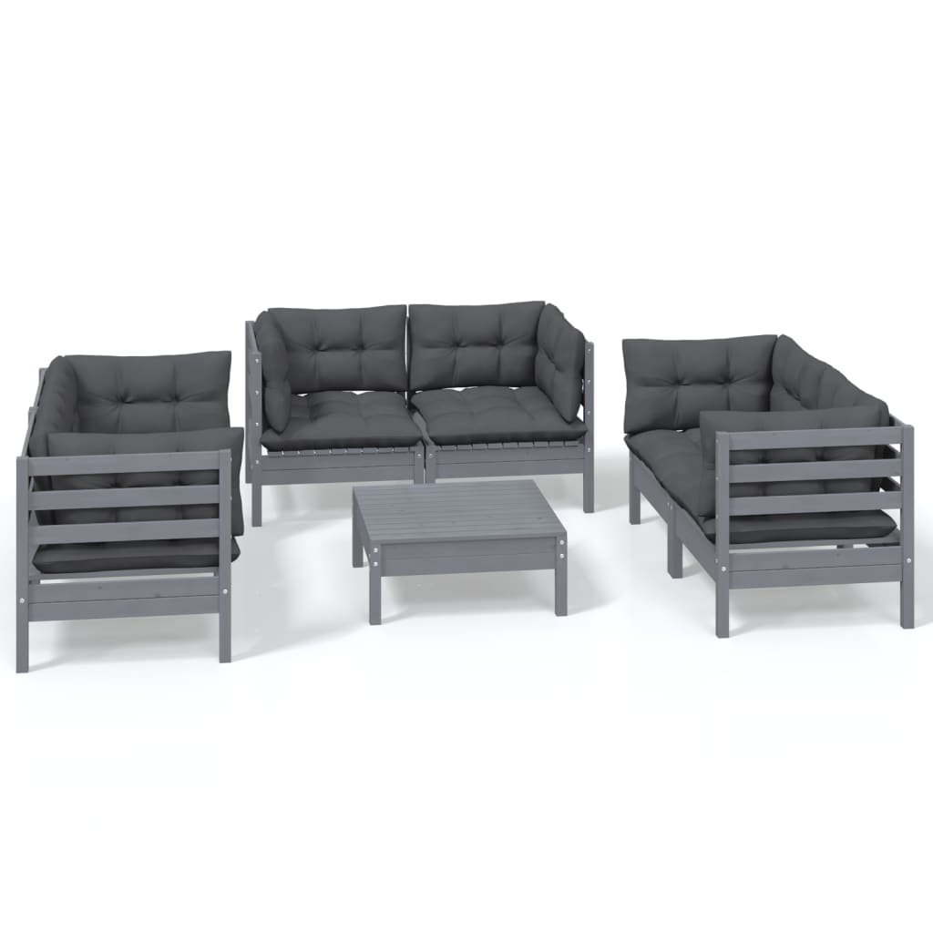 Thumbnail - vidaXL 7-tlg. Garten-Lounge-Set mit Kissen Kiefer Massivholz