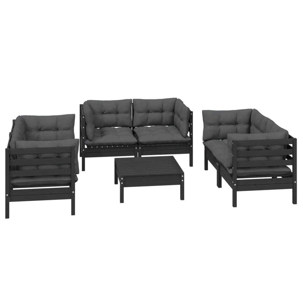 

vidaXL 7-delige Loungeset met kussens massief grenenhout