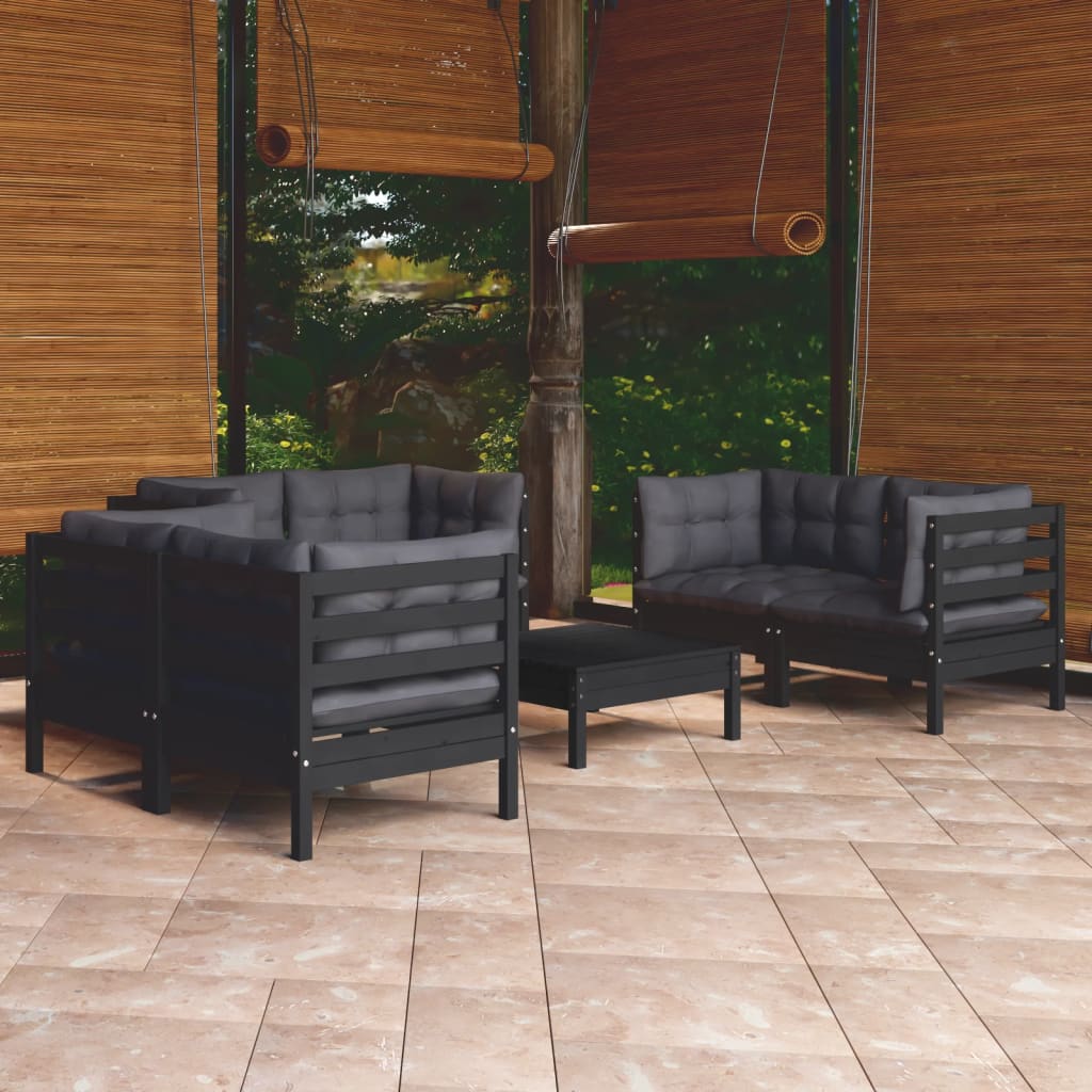 vida XL 7-tlg. Garten-Lounge-Set mit Kissen Kiefer Massivholz