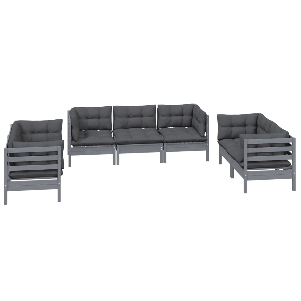 

vidaXL 7-delige Loungeset met kussens massief grenenhout