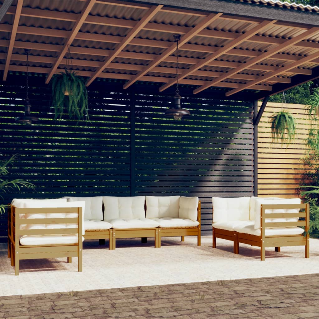 7-tlg. Garten-Lounge-Set mit Kissen Kiefer Massivholz kaufen