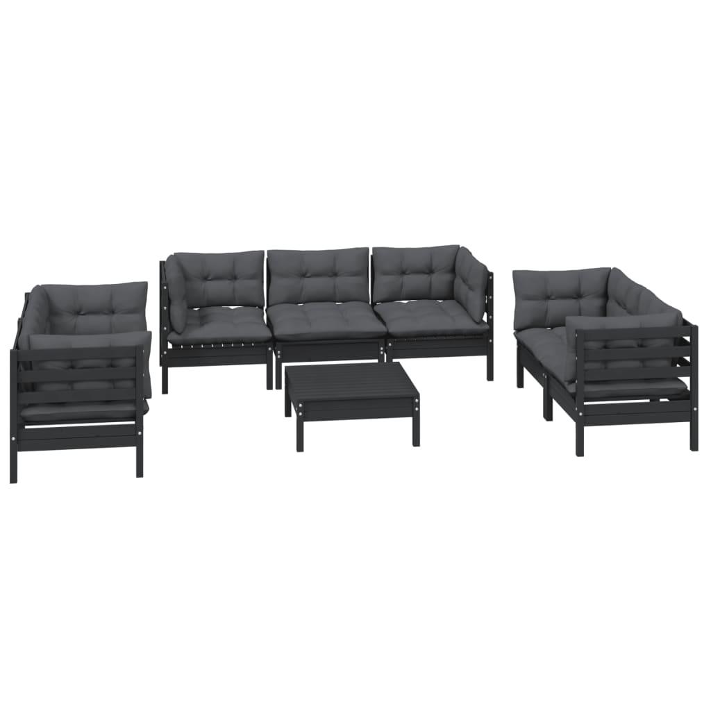 

vidaXL 8-delige Loungeset met kussens massief grenenhout