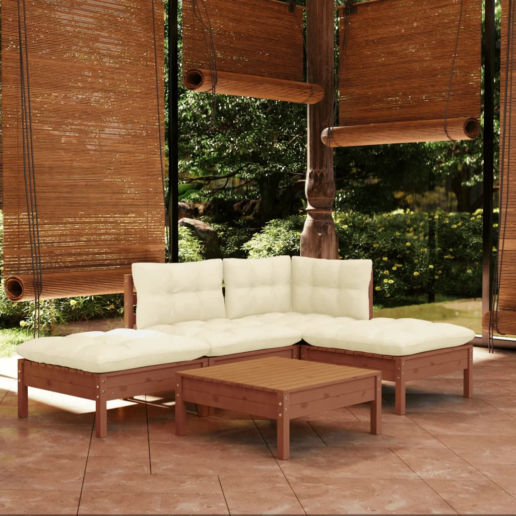 Zestaw wypoczynkowy ogrodowy drewniany - miodowy brąz - 63,5x63,5x62,5 cm