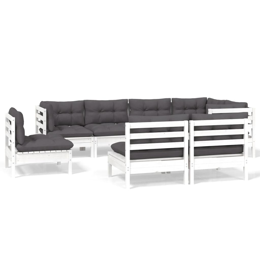 Thumbnail - vidaXL 8-tlg. Garten-Lounge-Set mit Kissen Weiß Kiefer Massivholz