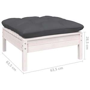 8dílná zahradní sedací souprava podušky bílá masivní borovice - obrázek 9