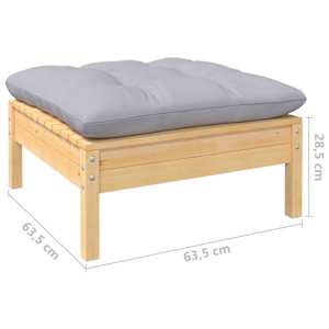 13dílná zahradní sedací souprava s šedými poduškami borovice - obrázek 9