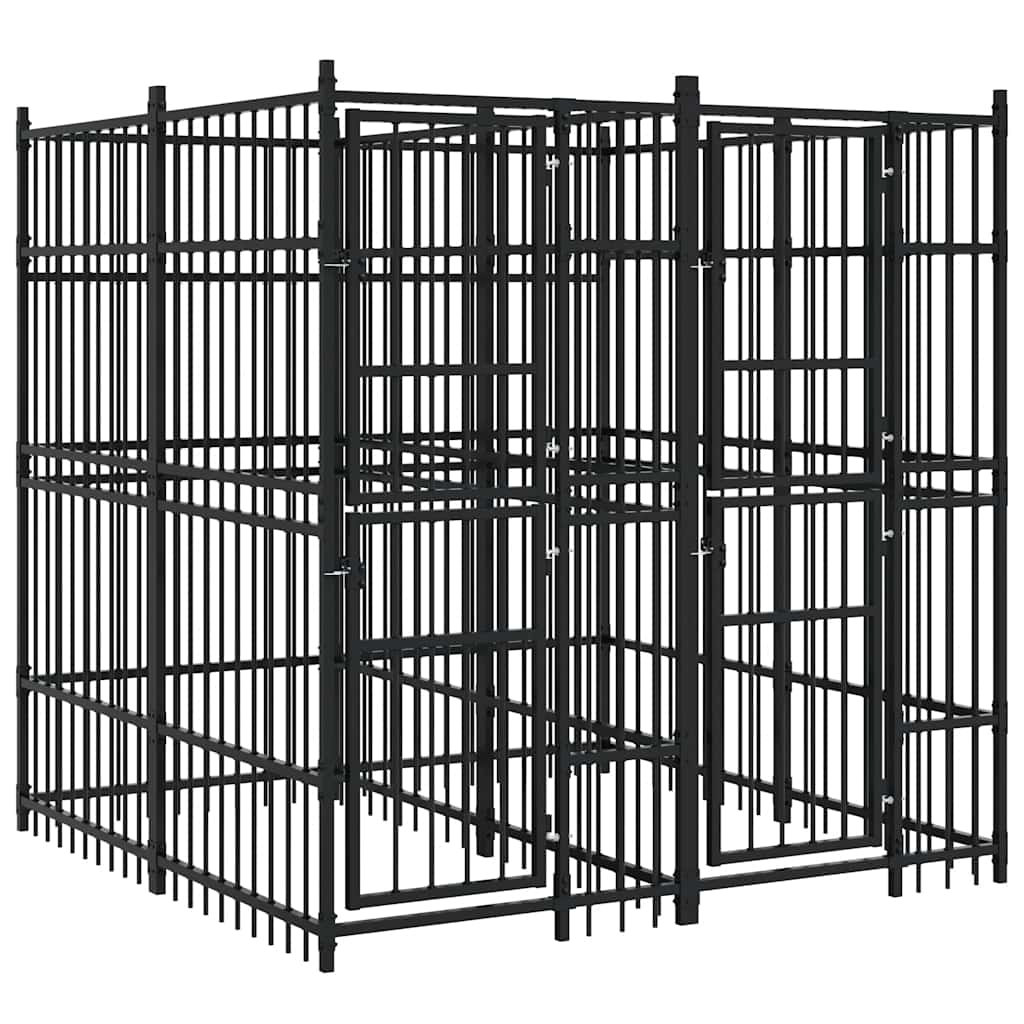 vidaXL Venkovní psí kotec ocel 3,69 m²