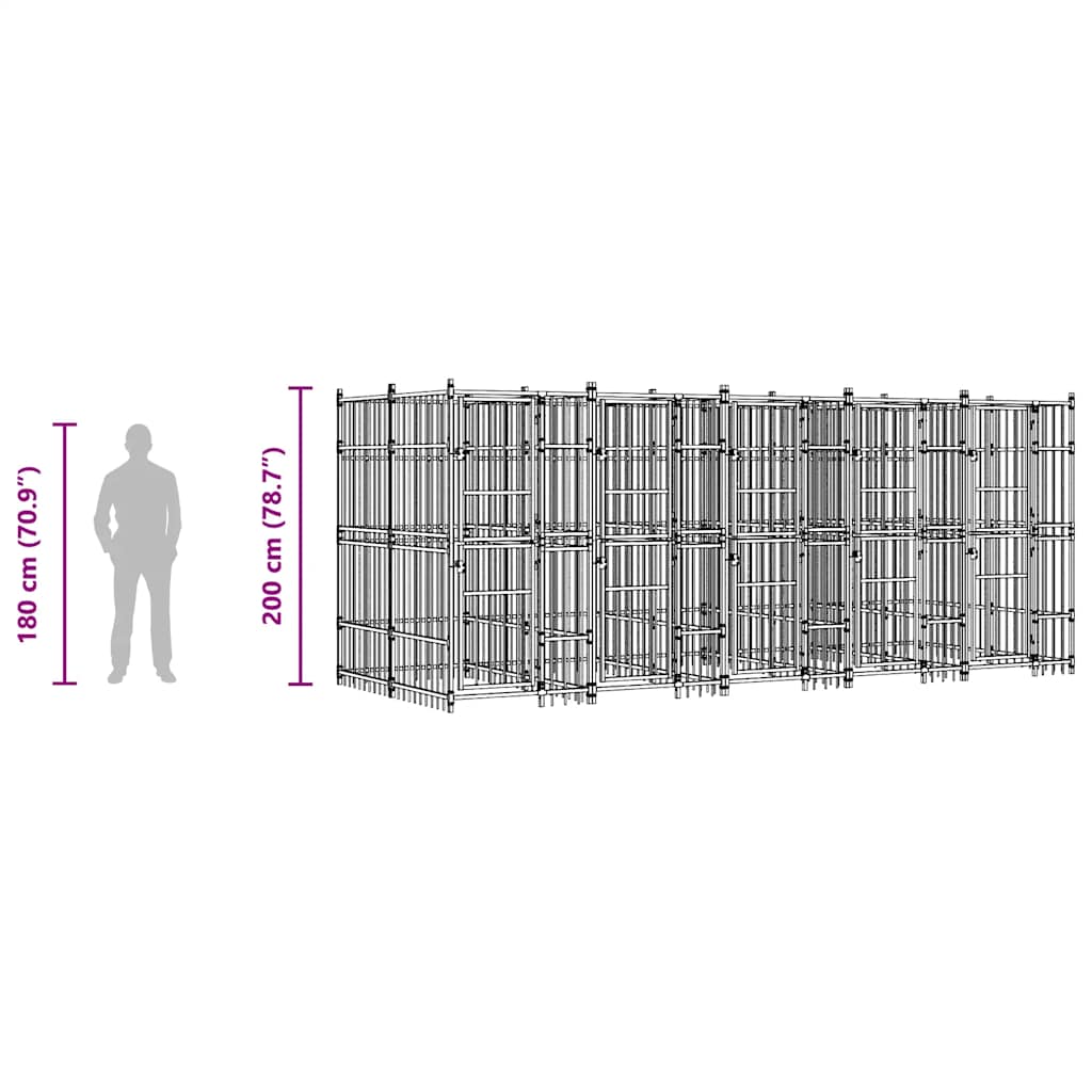 Zunanji pasji boks jeklo 9,22 m² - slika 12