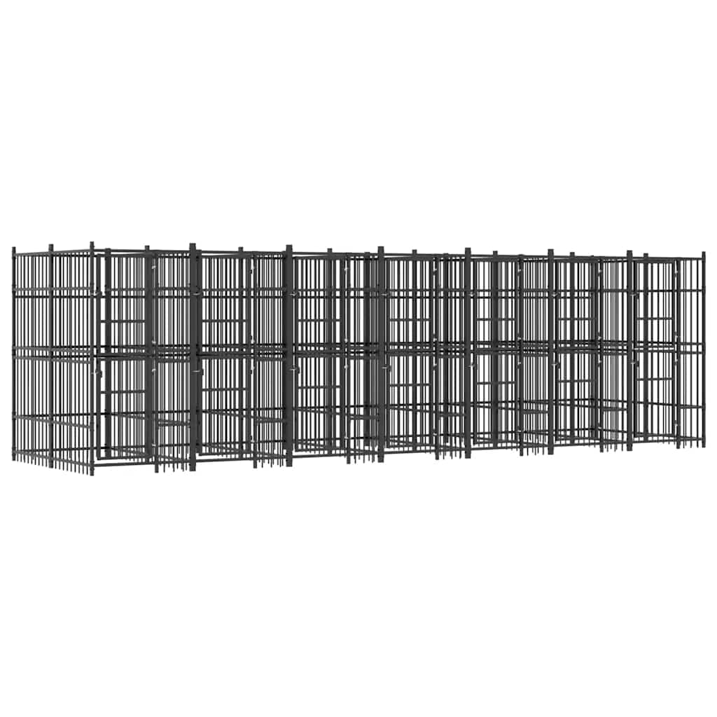 vidaXL Venkovní psí kotec ocel 12,9 m²